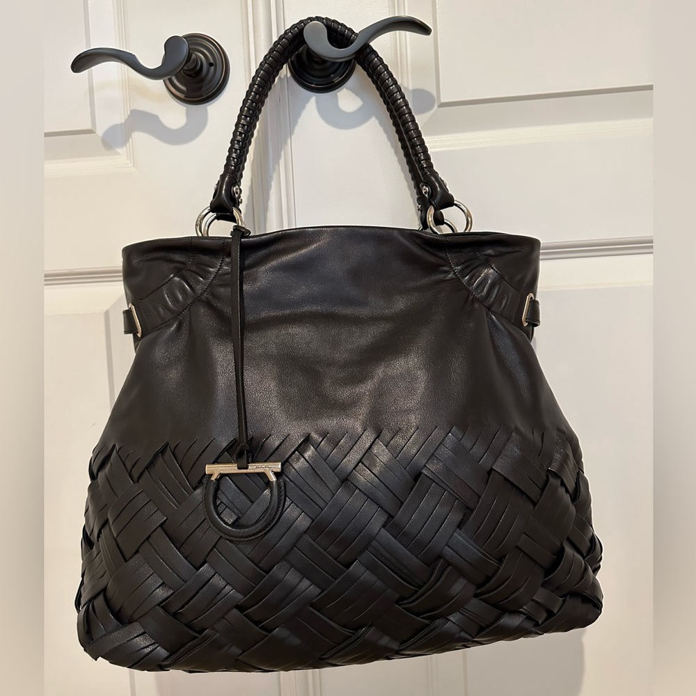 Salvatore Ferragamo rare leather tote shoulder bag